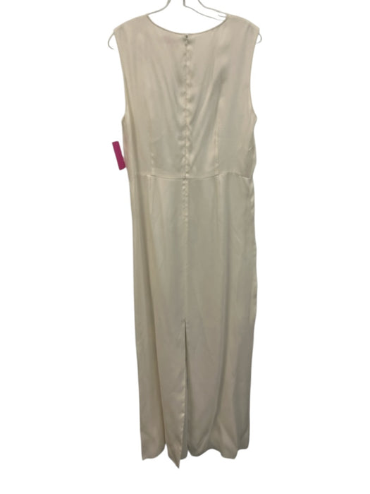 Tory Burch Size 12 White & Navy Viscose & Silk Maxi Knit Floral Dress White & Navy / 12