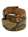 Vero Pitone Yellow & Brown Leather Snake Embossed Silver Buckle Belts Yellow & Brown / 90cm