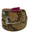 Vero Pitone Yellow & Brown Leather Snake Embossed Silver Buckle Belts Yellow & Brown / 90cm
