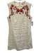 Tory Burch Size 12 White, Red, Orange Linen Sleeveless Beaded Textured Dress White, Red, Orange / 12