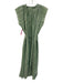 V.DE. VINSTER. Size M Green & White Cotton Striped Sleeveless Frayed Hem Dress Green & White / M