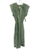 V.DE. VINSTER. Size M Green & White Cotton Striped Sleeveless Frayed Hem Dress Green & White / M