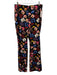 Alice + Olivia Size 12 Black & Multi Polyester Floral Elastic Waist Pants Black & Multi / 12