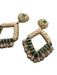 No Brand Pink & Multi Beads Rhombus Post Back Dangle Earrings Pink & Multi