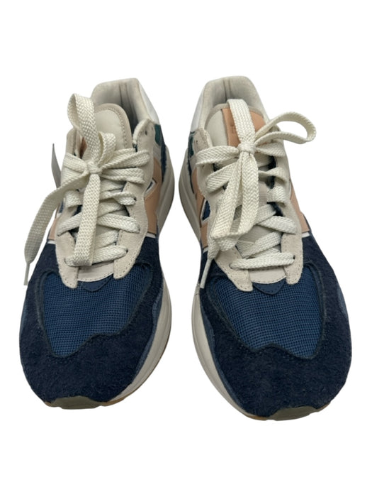 New Balance Shoe Size 10 Navy & Tan Leather Suede Fabric Block Lace Up Sneakers Navy & Tan / 10