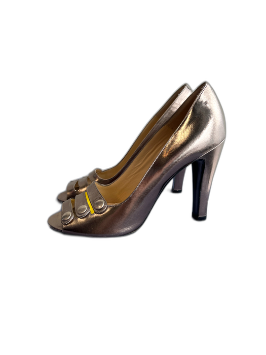 Marc By Marc Jacobs Shoe Size 38.5 Antique Silver Leather Peep Toe Pump Shoes Antique Silver / 38.5