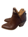 Crown Vintage Shoe Size 8.5 Brown Leather Pointed Toe Block Heel V Ankle Booties Brown / 8.5
