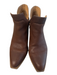 Crown Vintage Shoe Size 8.5 Brown Leather Pointed Toe Block Heel V Ankle Booties Brown / 8.5