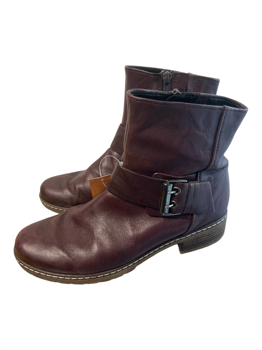 Gabor Shoe Size 8.5 Plum Leather Almond Toe Zip Side above ankle Boots Plum / 8.5