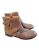 Corso Como Shoe Size 8 Brown Leather Almond Toe Zip Side Buckle Detail Boots Brown / 8
