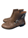 Corso Como Shoe Size 8 Brown Leather Almond Toe Zip Side Buckle Detail Boots Brown / 8