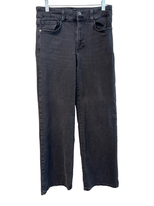 J. Jill Size 8 Black Cotton Blend Stretch Denim Faded High Rise Full Leg Jeans Black / 8
