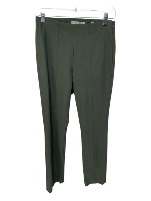 Vince Size Medium Green Cotton Blend Side Zip Elastic Waist Straight Pants Green / Medium