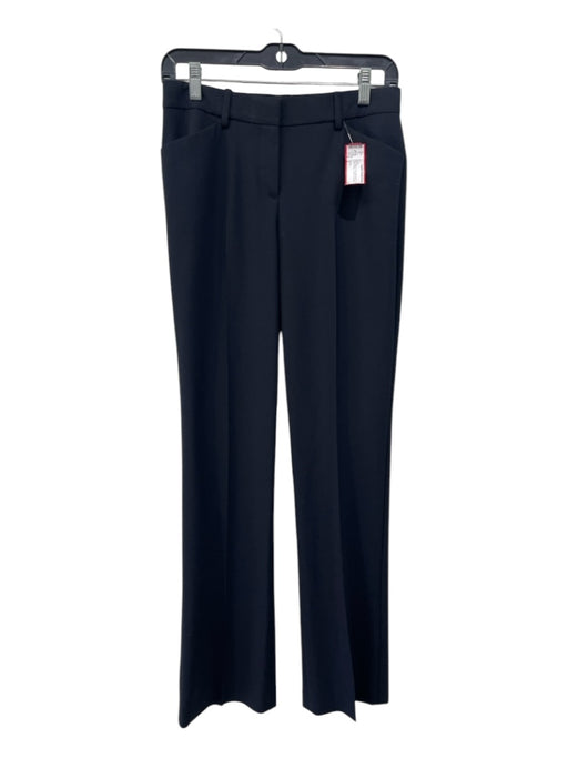 Theory Size 2 Navy Blue Polyester Blend Low Rise Front Pleat Trouser Pants Navy Blue / 2