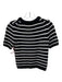 Elorie Size Small Black & White Wool Horizontal Stripes Crew Neck Rib Knit Top Black & White / Small