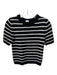 Elorie Size Small Black & White Wool Horizontal Stripes Crew Neck Rib Knit Top Black & White / Small