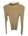 Loeffler Randall Size Small Tan Cotton & Nylon Mock Collar Ribbed Top Tan / Small