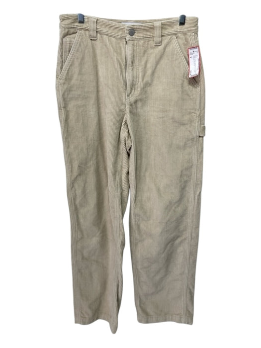 TNA Size 4 Beige Cotton Corduroy Zip & Button Carpenter Pants Beige / 4