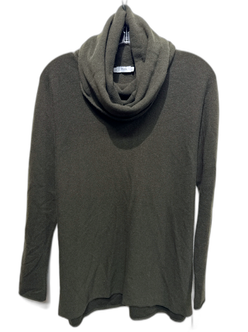 Vince Size Large Olive Green No Fabric Tag Rib Knit Turtle Neck Raw Hem Sweater Olive Green / Large