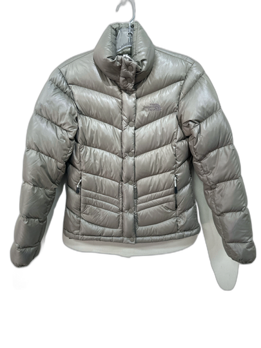 The North Face Size S/P Light Olive Green Nylon & Polyester Quilted Jacket Light Olive Green / S/P