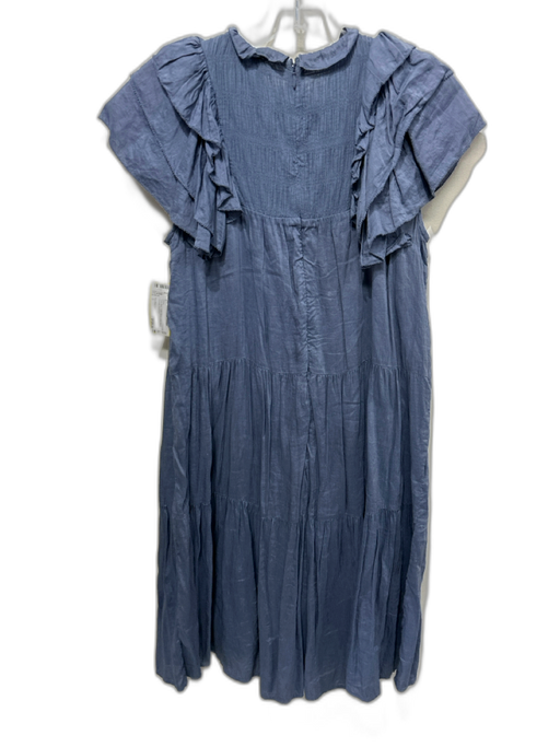 Sea New York Size S Slate Blue Cotton Blend Linen Blend Layered Dress Slate Blue / S