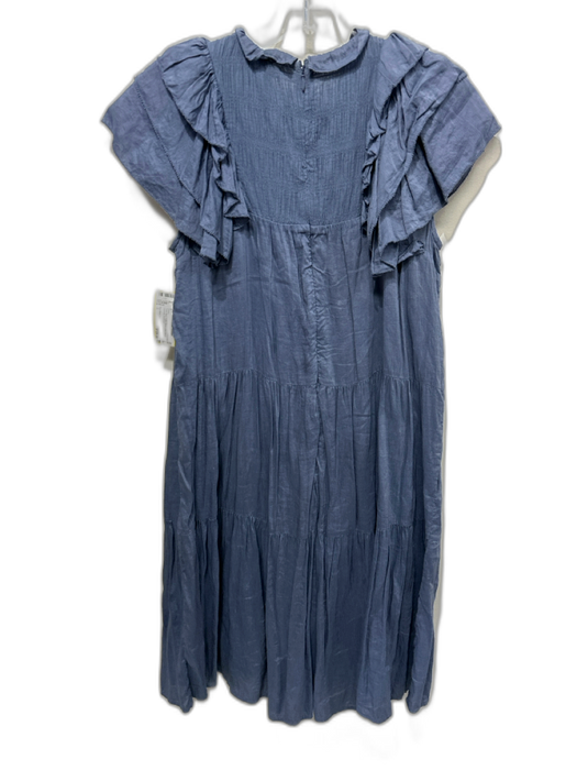 Sea New York Size S Slate Blue Cotton Blend Linen Blend Layered Dress Slate Blue / S
