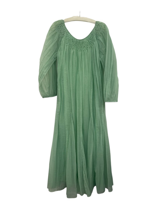Loeffler Randall Size Medium Mint Green Polyamide Long puff sleeve smocked Dress Mint Green / Medium