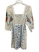 Farm Rio Size Small White, Blue, Orange Linen Blend Half Sleeve Dress White, Blue, Orange / Small