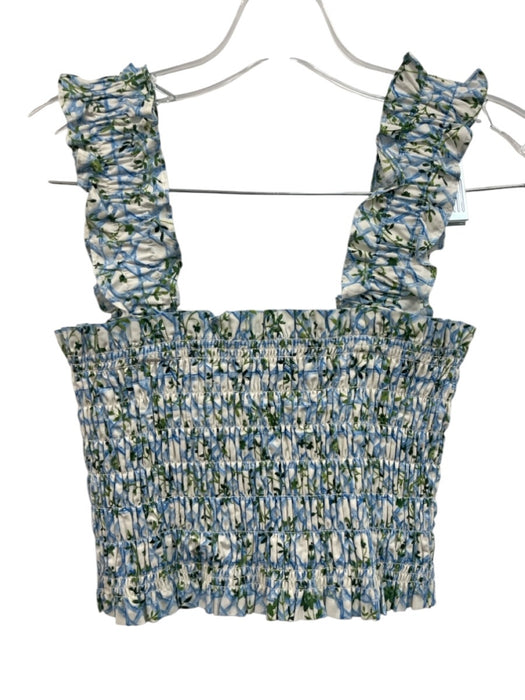 Hill House Size XS/S Green, Blue, White Cotton Sleeveless Floral Maxi Skirt Set Green, Blue, White / XS/S