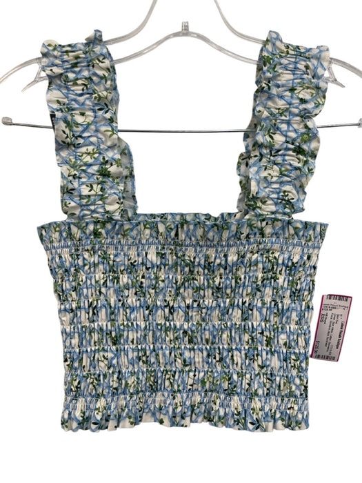 Hill House Size XS/S Green, Blue, White Cotton Sleeveless Floral Maxi Skirt Set Green, Blue, White / XS/S