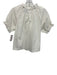 Hill House Size Small White Cotton Blend Short Puff Sleeve Ruffle Neckline Top White / Small