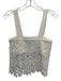Karina Grimaldi Size Small Cream White Polyester Sleeveless Crochet Lace Top Cream White / Small
