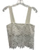 Karina Grimaldi Size Small Cream White Polyester Sleeveless Crochet Lace Top Cream White / Small