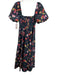Hill House Size Small Navy, Green, Pink Cotton Short Bubble Sleeve Floral Dress Navy, Green, Pink / Small