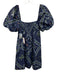Hill House Size Small Navy, Green, Red Cotton Short Puff Sleeve Floral Dress Navy, Green, Red / Small