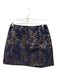 Hill House Size Small Navy blue & gold Polyester Blend darted Floral Skirt Navy blue & gold / Small
