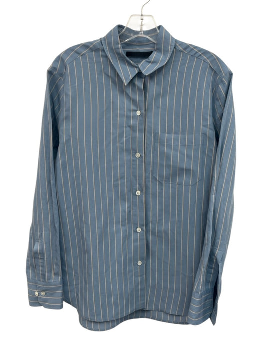 Jenni Kayne Size Small Blue & Beige Viscose Blend Long Sleeve Stripe Top Blue & Beige / Small