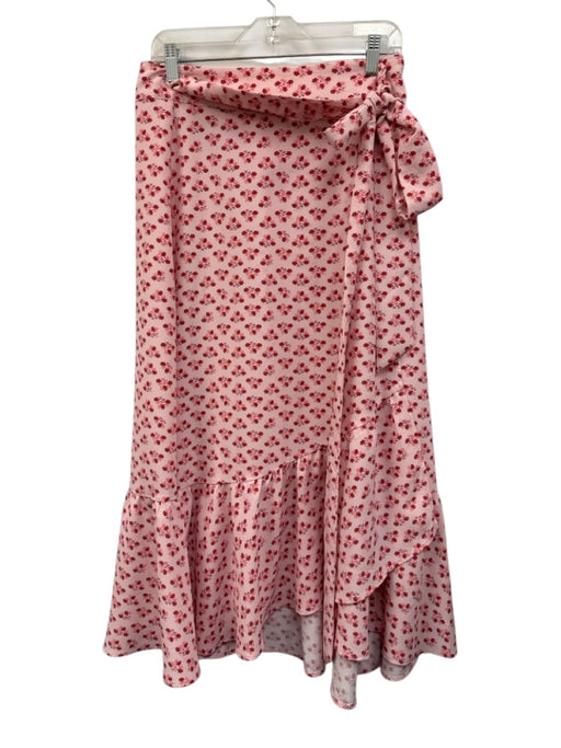 Hill House Size XS Pink, Red, Purple Recycled Polyester Wrap Floral Ruffle Skirt Pink, Red, Purple / XS