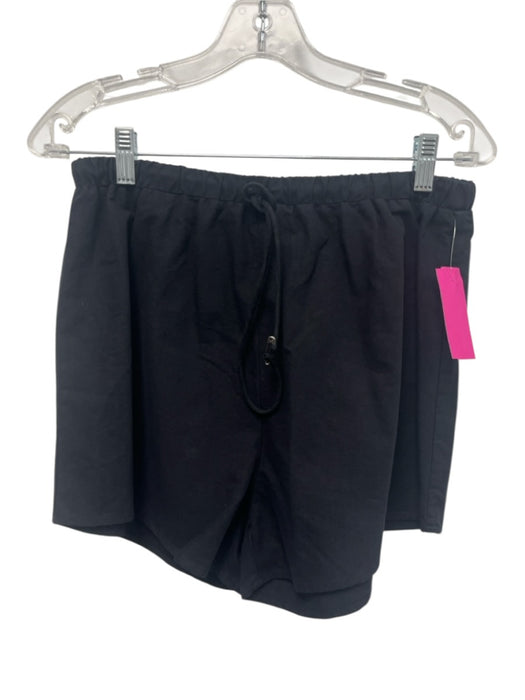SABO Size 4 Black Cotton Elastic Drawstring Waist High Rise Tiered Short Set Black / 4
