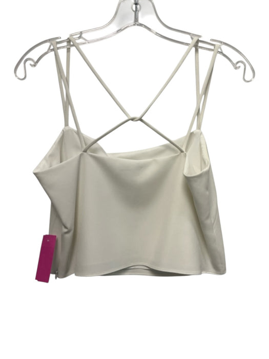 Milly Size 4 Cream White Polyester Blend Spaghetti Strap Square Neck Skirt Set Cream White / 4