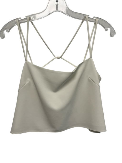 Milly Size 4 Cream White Polyester Blend Spaghetti Strap Square Neck Skirt Set Cream White / 4