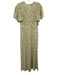 Hill House Size XS yellow, green, brown Viscose Short flutter sleeve Midi Dress yellow, green, brown / XS