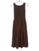 Hill House Size Small Brown Cotton Blend Sleeveless Striped Smocked Midi Dress Brown / Small