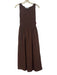 Hill House Size Small Brown Cotton Blend Sleeveless Striped Smocked Midi Dress Brown / Small
