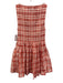Hill House Size Small Red & White Cotton Sleeveless Plaid Smocked Tiered Dress Red & White / Small