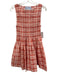 Hill House Size Small Red & White Cotton Sleeveless Plaid Smocked Tiered Dress Red & White / Small