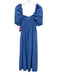 Hill House Size XS Blue Cotton Short Puff Sleeve Swiss Dot Smocked Midi Dress Blue / XS
