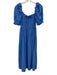Hill House Size XS Blue Cotton Short Puff Sleeve Swiss Dot Smocked Midi Dress Blue / XS