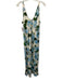 L'agence Size Medium Blue, White, Green Viscose Blend Sleeveless Midi Dress Blue, White, Green / Medium