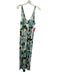 L'agence Size Medium Blue, White, Green Viscose Blend Sleeveless Midi Dress Blue, White, Green / Medium
